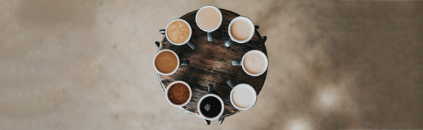 coffe cups in a circle