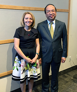 Vice Minister Phan Chi Hieu and Nathalie Drouin
