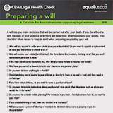 Preparing a will